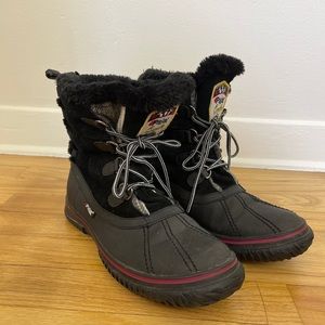 Women’s Pajar Canada Waterproof Seam Sealed Black Snow Boots Size 8 - 8.5 30-C